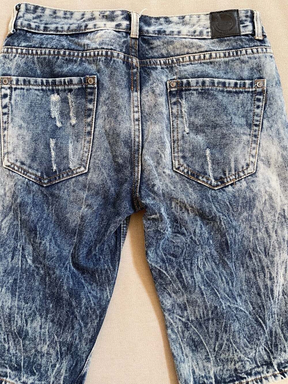 Trillnation Acid Wash Distressed Denim Jeans Size 32 - Picture 3 of 6